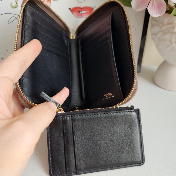 FENDI By the Way Leather Zip Around Compact Wallet - Picture 5 of 13